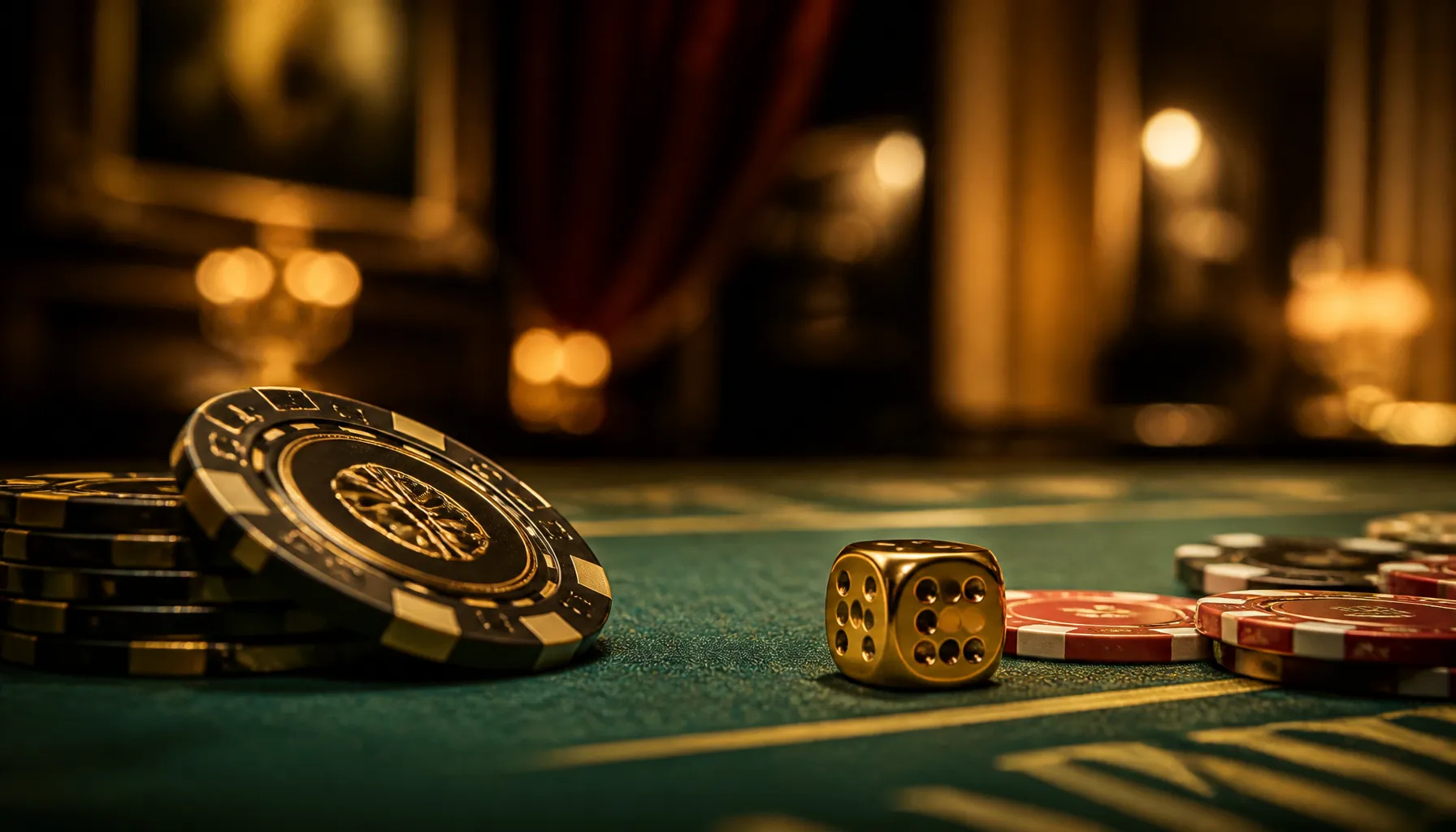 Ornate open treasure chest overflowing with gold coins on a dark luxurious velvet surface with warm cinematic lighting